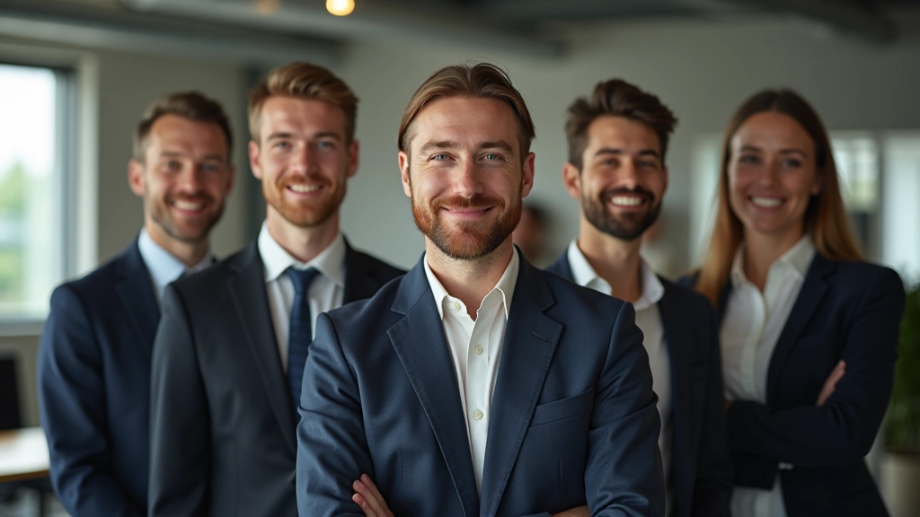 Diverse Gruppe von Fachkräften verschiedener Altersgruppen in professioneller Kleidung