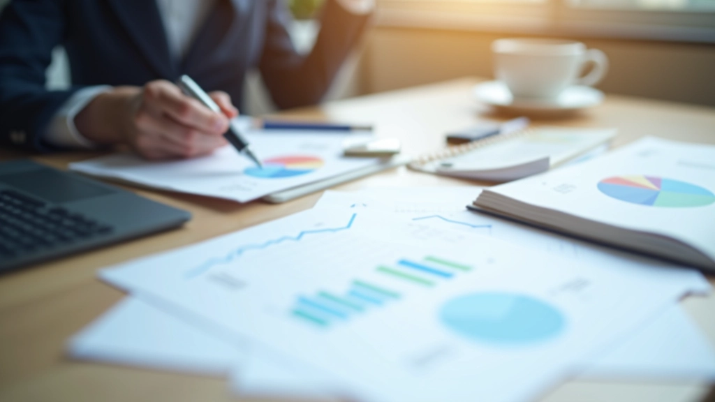 Statistisches Diagramm mit Arbeitslosenquoten und Beschäftigungstrends auf Papier mit Stift und Kaffee